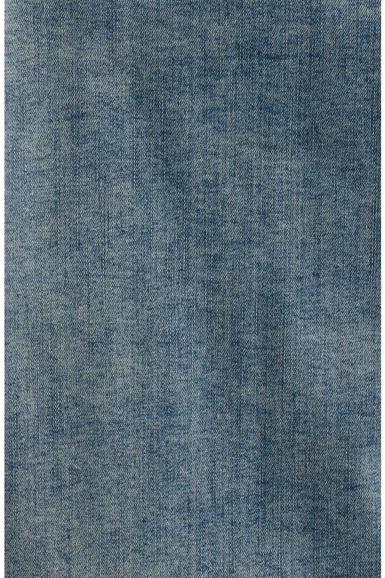 Faux Suede Collar Denim Jacket, Alternate, color, INDIGO