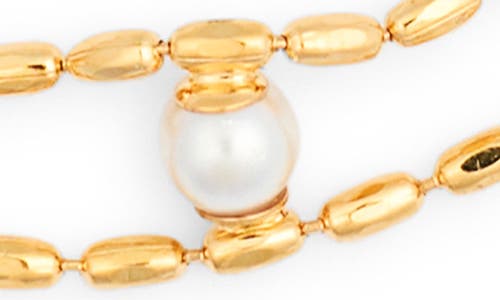 Eye Candy Los Angeles Rosie Faux Pearl Choker Necklace In Gold