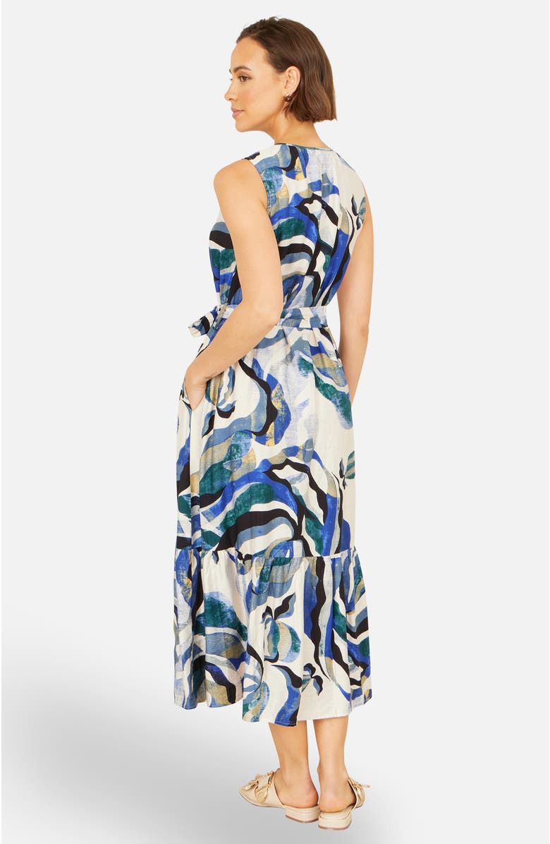 Yumi Swirl Print Midi Dress, Alternate, color, Blue