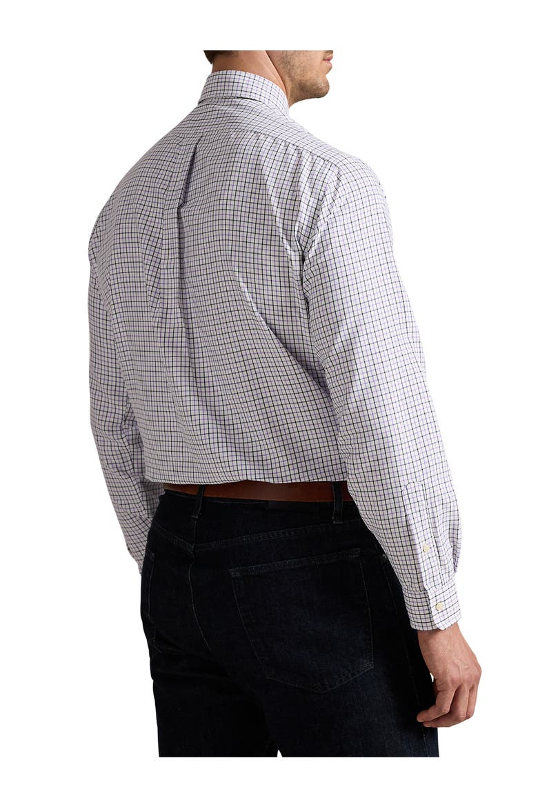 Big & Tall Performance Check Oxford Sport Shirt, Alternate, color, WHT AIX ND LVNDR