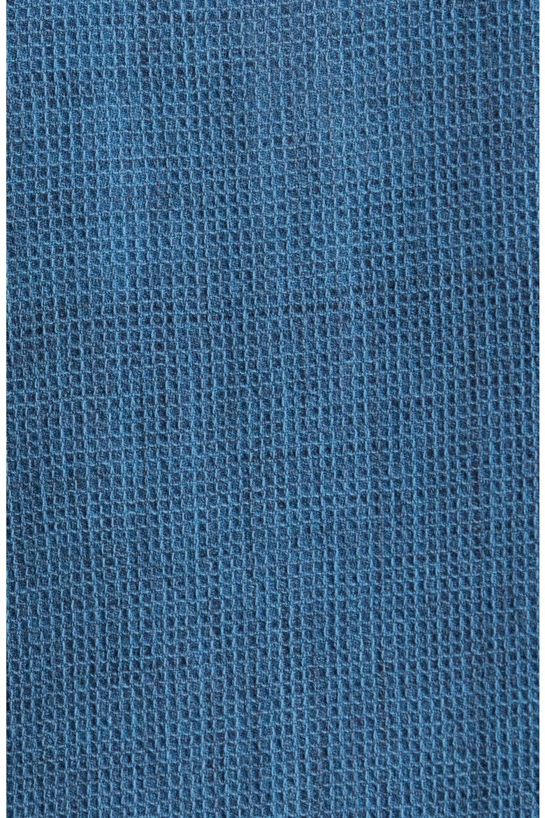 Pigment Dyed Cotton Waffle Button-Up Shirt, Alternate, color, INDIGO