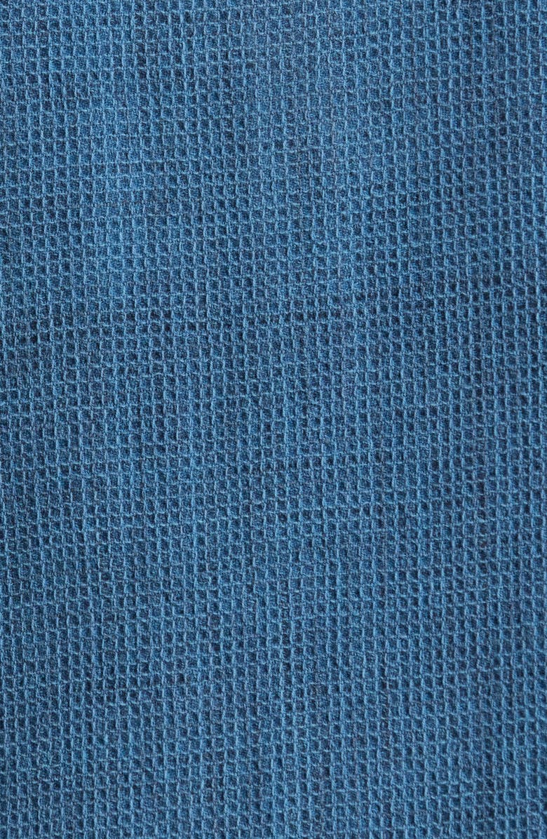 Corridor Pigment Dyed Cotton Waffle Button-Up Shirt, Alternate, color, Indigo
