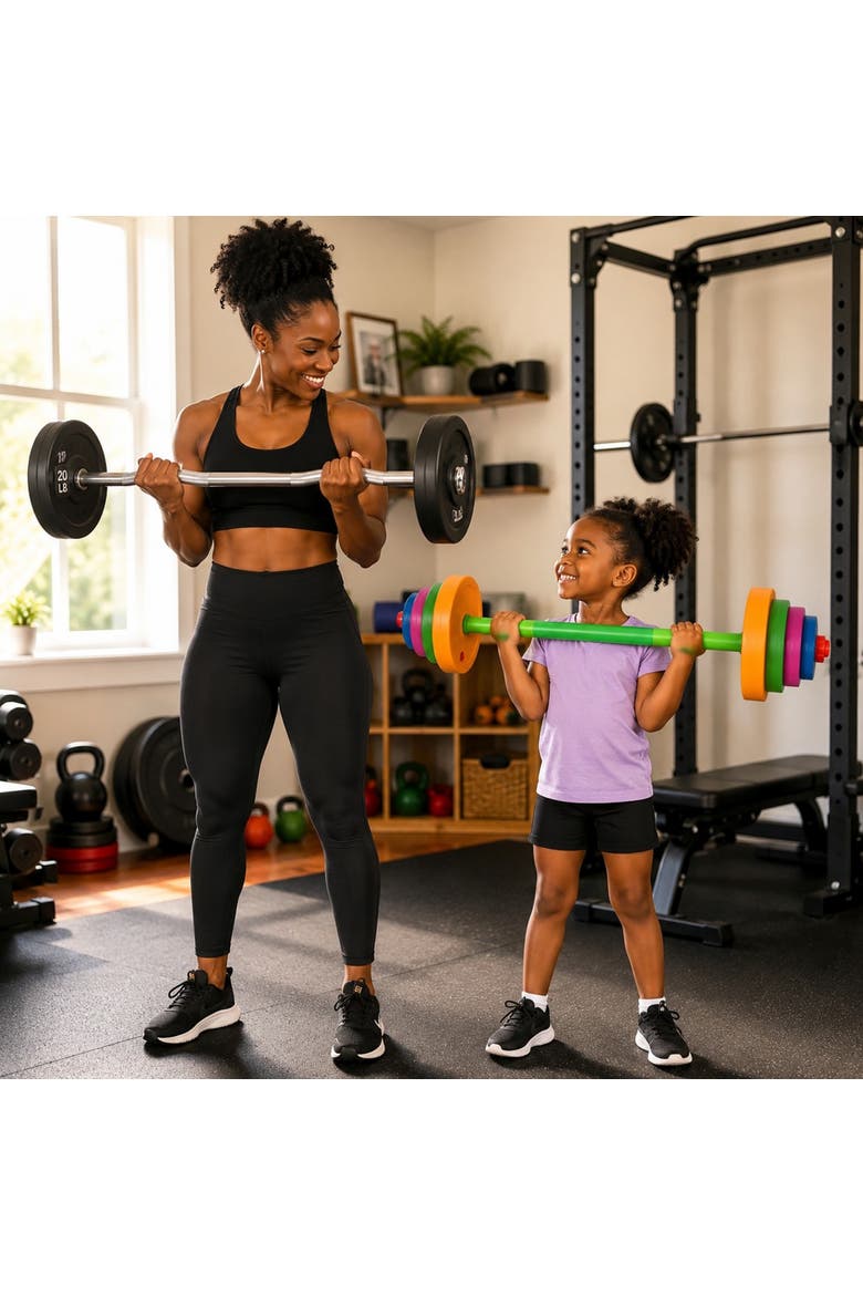 Kids Barbell & Kettlebell Weight Set Toy Fitness Equipment, Alternate, color, Multicolored