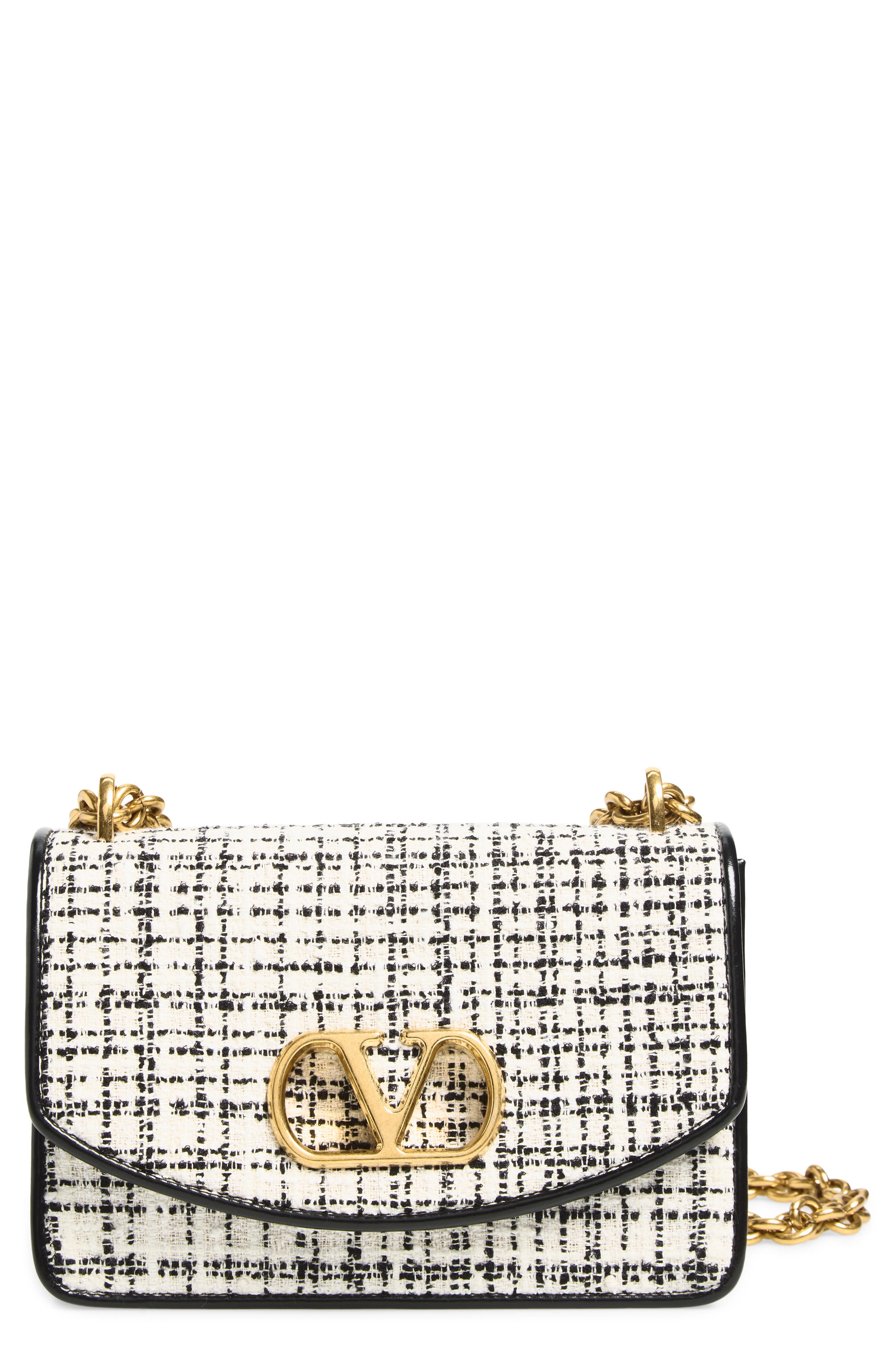 Small Vain Tweed & Leather Shoulder Bag, Main, color, VANILLA