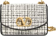 Valentino Garavani Small Vain Tweed & Leather Shoulder Bag