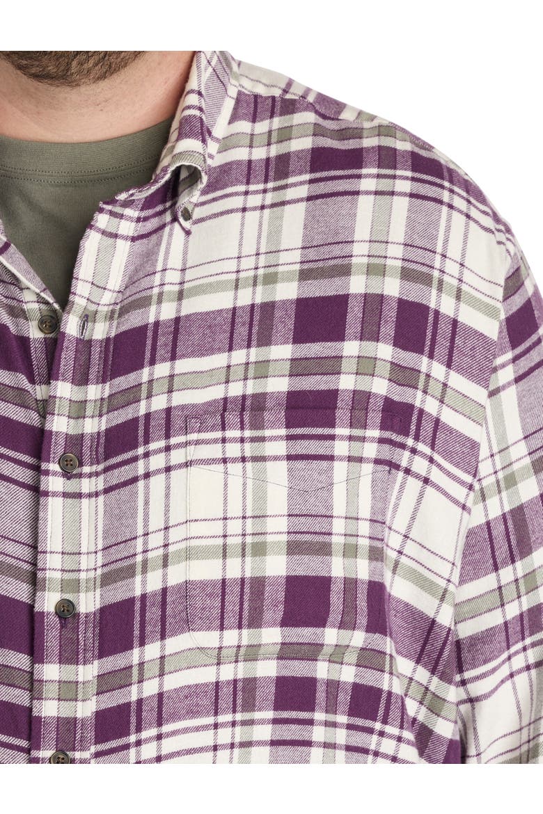 Big & Tall Large Plaid Flannel Sport Shirt V1, Alternate, color, PURPLE MULTI