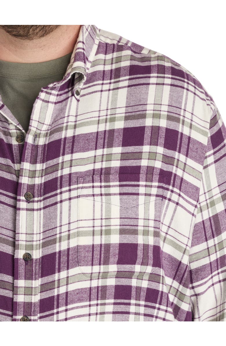 Harbor Bay by DXL Big & Tall Large Plaid Flannel Sport Shirt V1, Alternate, color, Purple Multi
