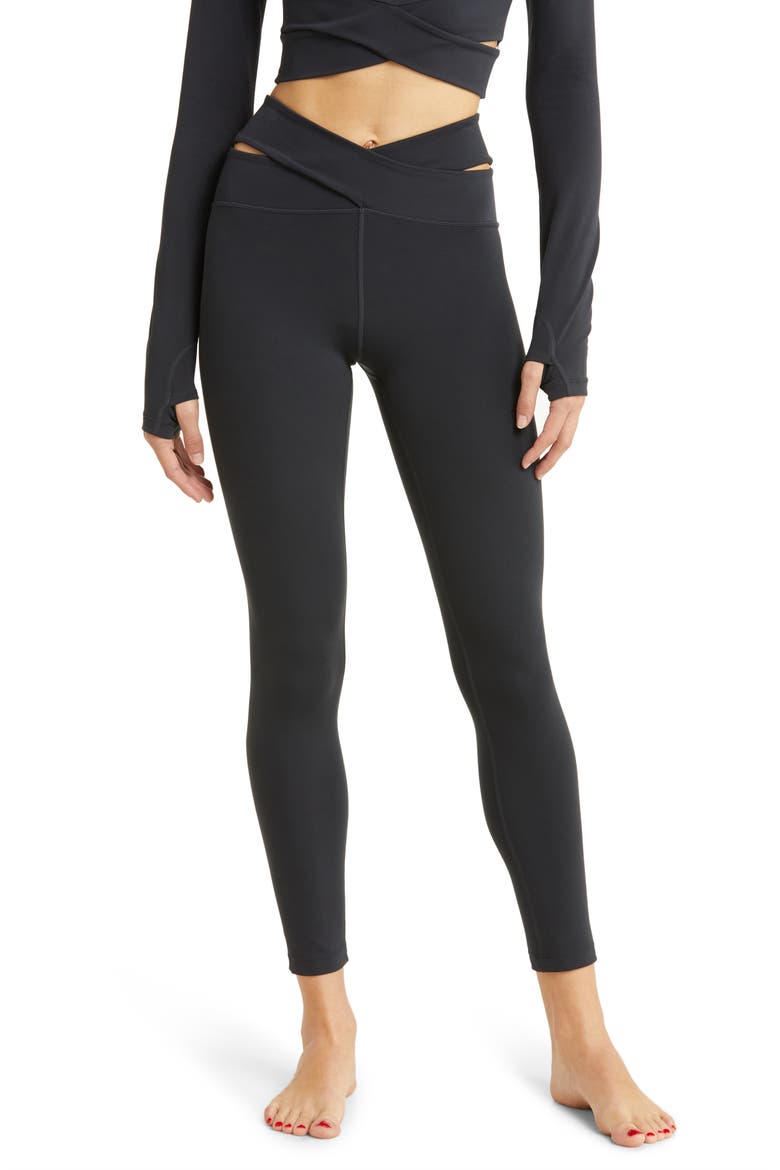 Perform Crossband 7/8 Leggings, Main, color, BLACK
