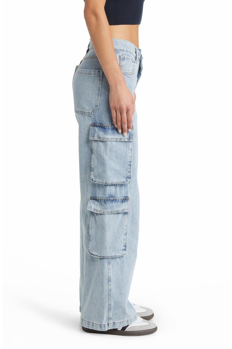 '90s Asymmetric Fly Wide Leg Cargo Jeans, Alternate, color, SHILOH BLUE