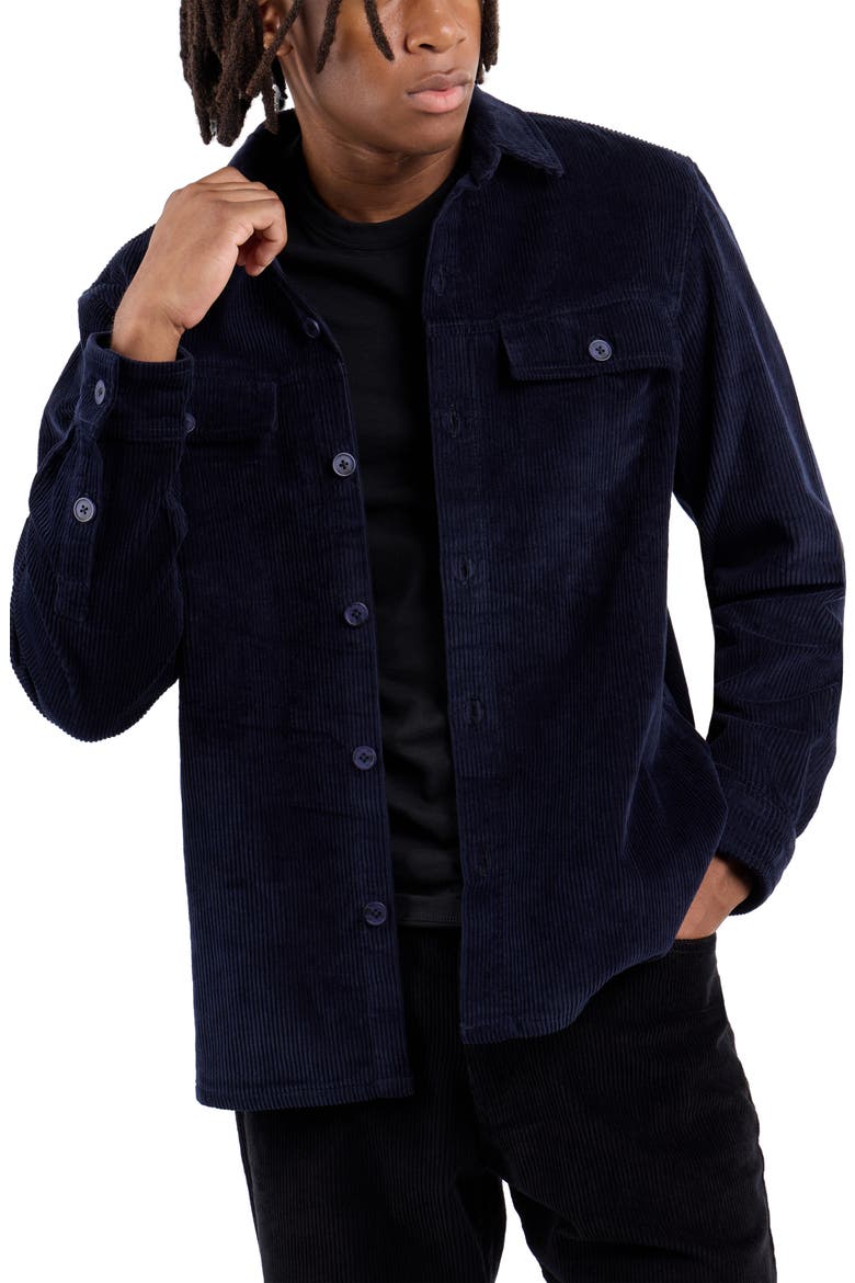 Cotton Corduroy Shirt Jacket, Main, color, NAVY