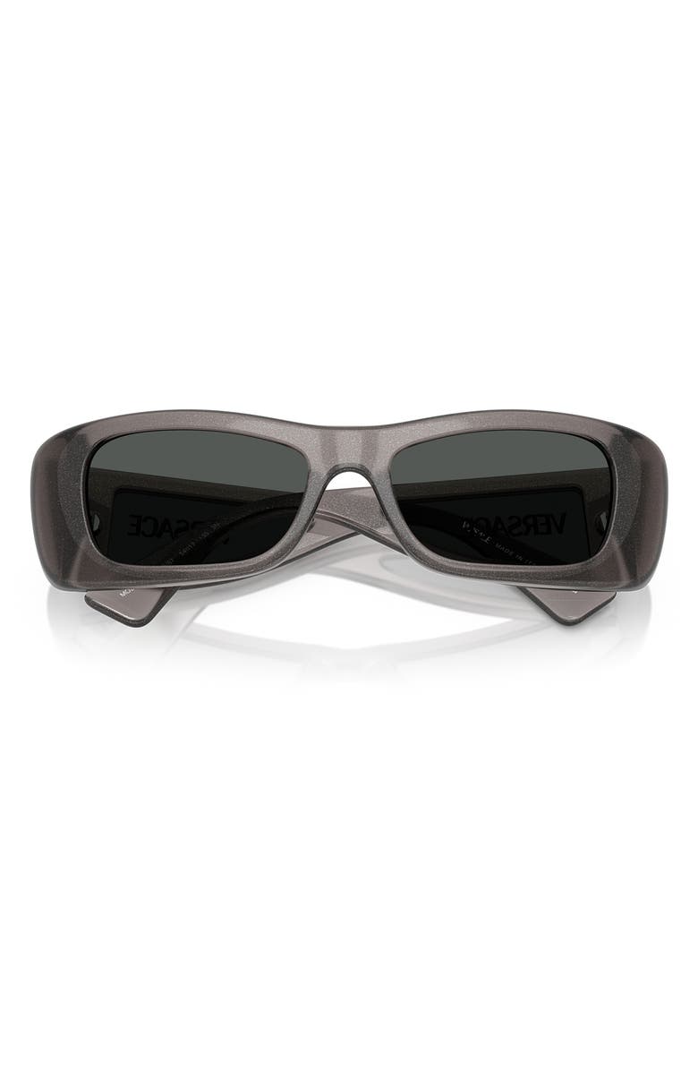 Versace 54mm Pillow Sunglasses, Alternate, color, Grey Glitter Transparent