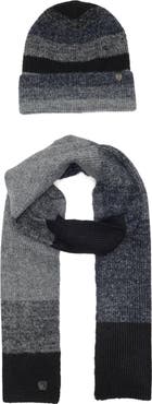 AllSaints Marl Stripe Scarf & Hat Set