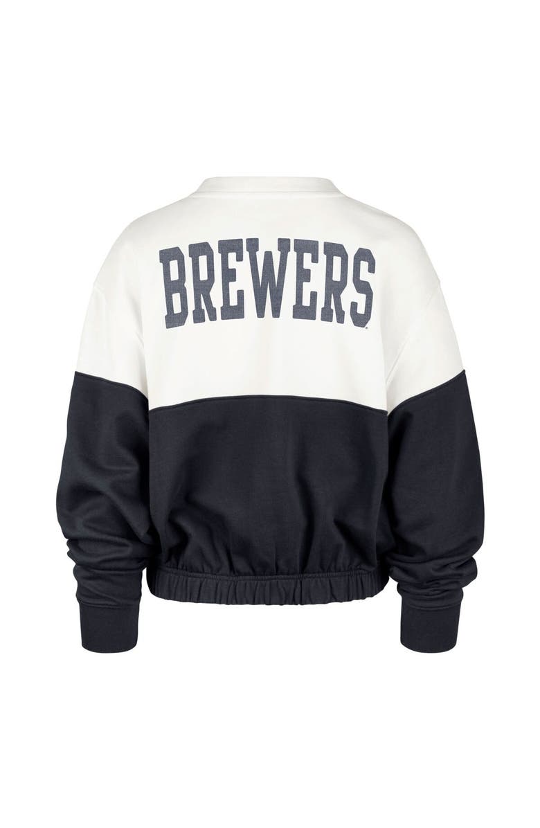 '47 Women's '47 White/Navy Milwaukee Brewers Take Two Bonita Pullover Sweatshirt, Alternate, color, 