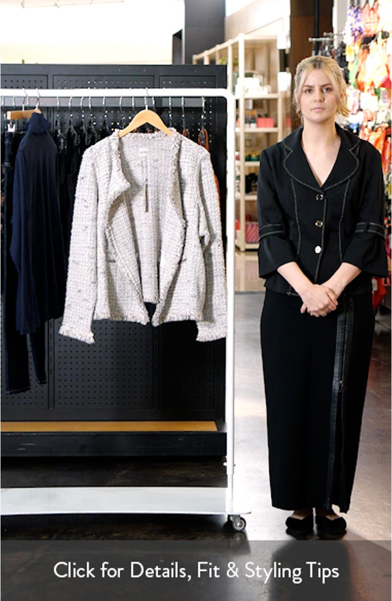 Chain Trim Fringe Mix Knit Jacket, sales video thumbnail