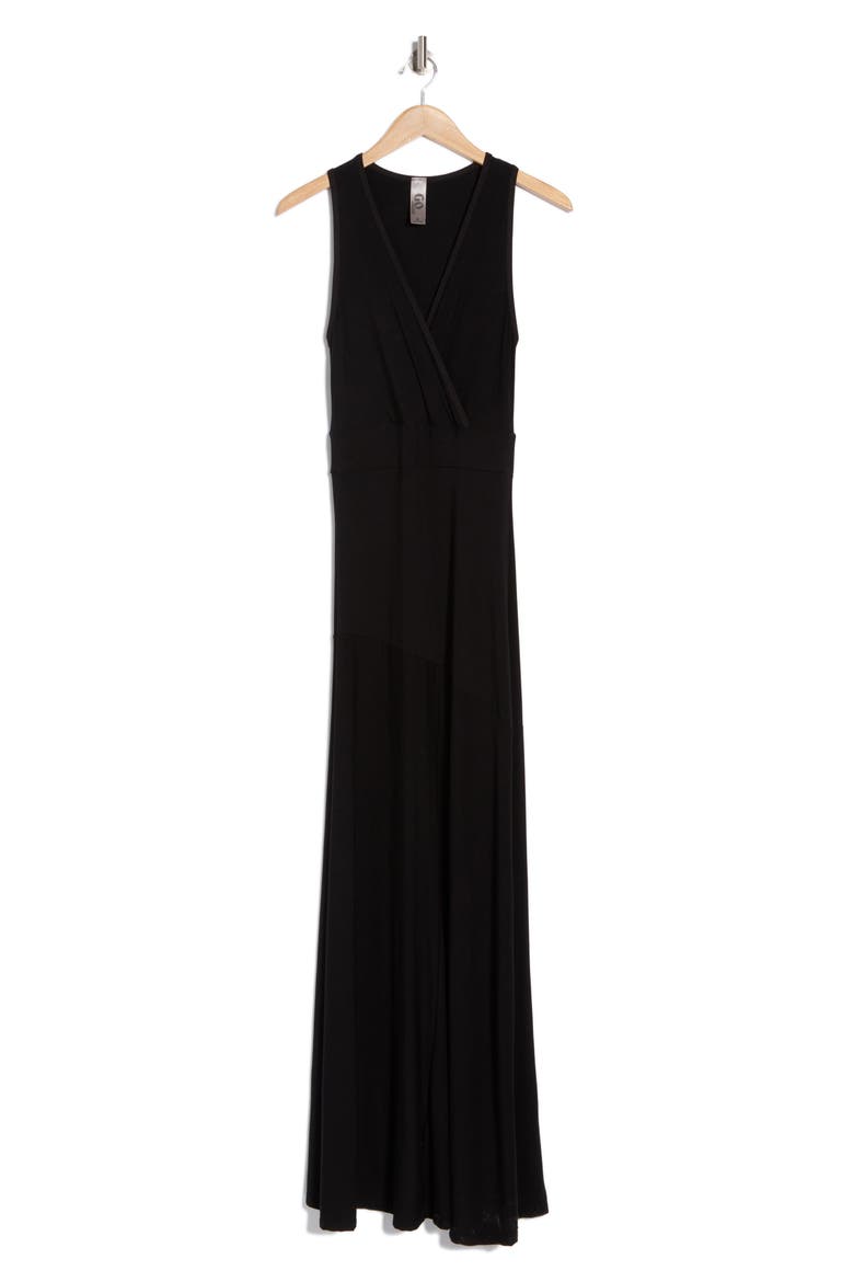 Faux Wrap Maxi Dress, Alternate, color, BLACK