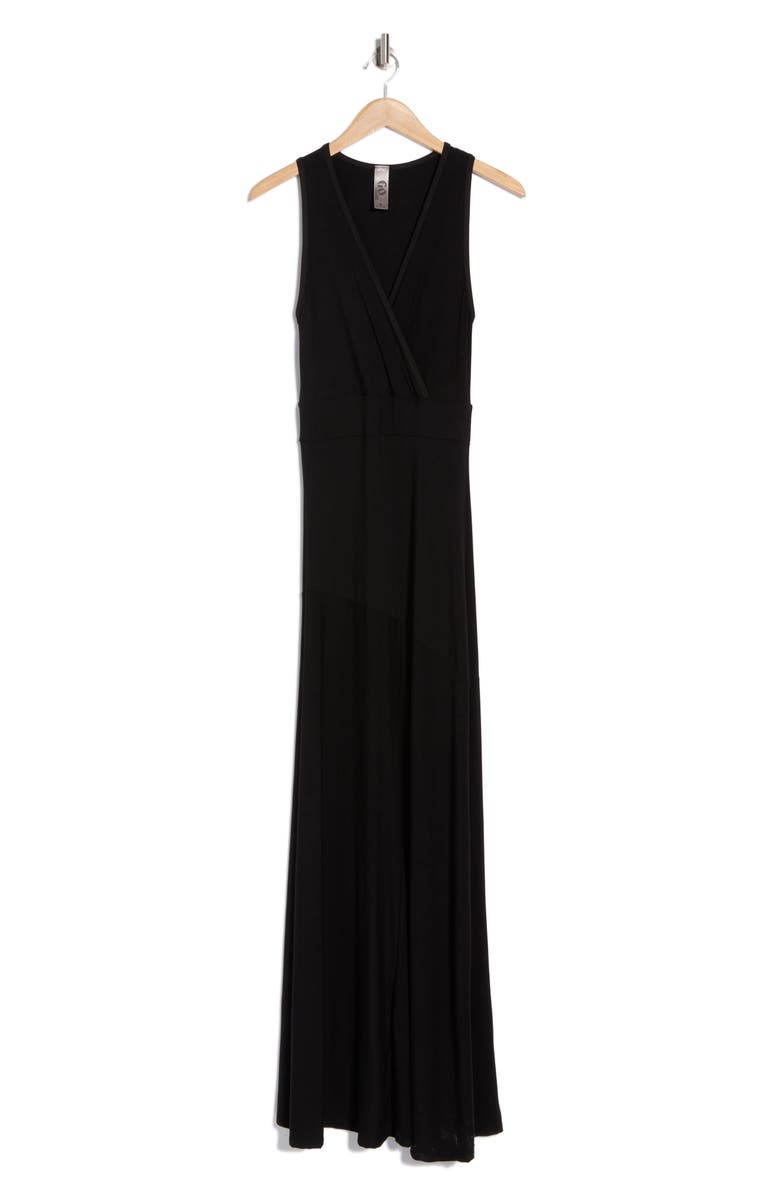GO COUTURE Faux Wrap Maxi Dress, Alternate, color, Black