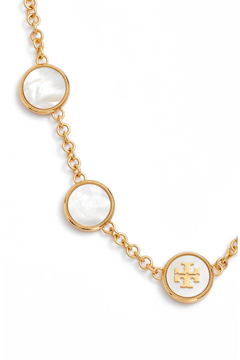 Mother-of-Pearl Station Necklace, Alternate, color, MOTHER OF PEARL / VINTAGE GOLD