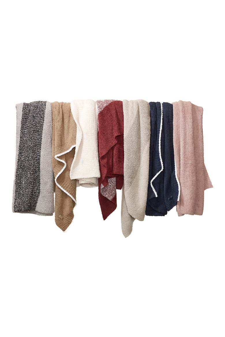 Barefoot Dreams CozyChic™ Rib Trim Throw - 45" x 60", Alternate, color, MOSS-WHITE