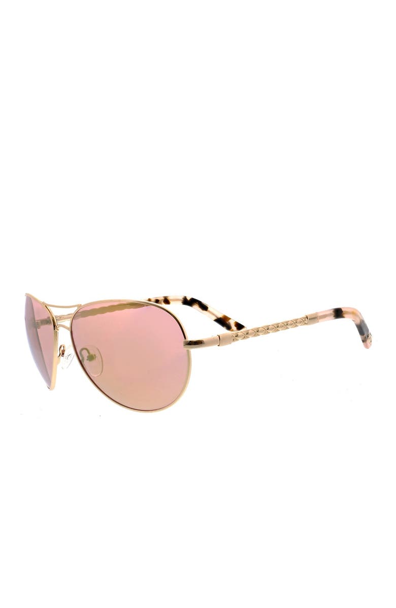 Oscar de la Renta 60mm Aviator Sunglasses, Main, color, Rose Gold