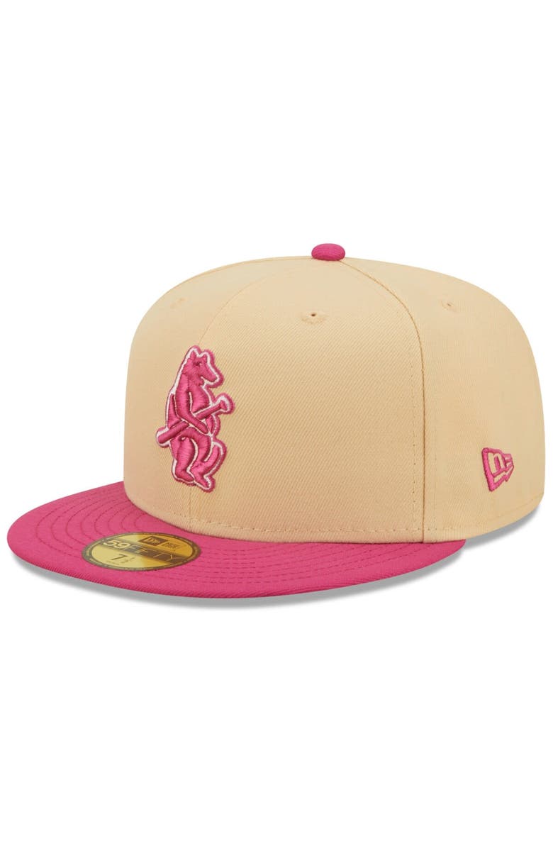 New Era Men's New Era Orange/Pink Chicago Cubs West Side Grounds Mango Passion 59FIFTY Fitted Hat, Alternate, color, 