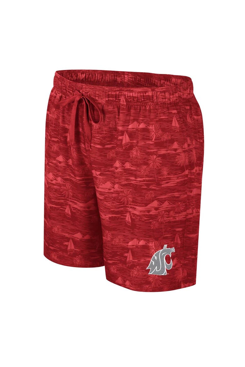 Men's Colosseum Crimson Washington State Cougars Ozark Swim Shorts, Alternate, color, Crimson