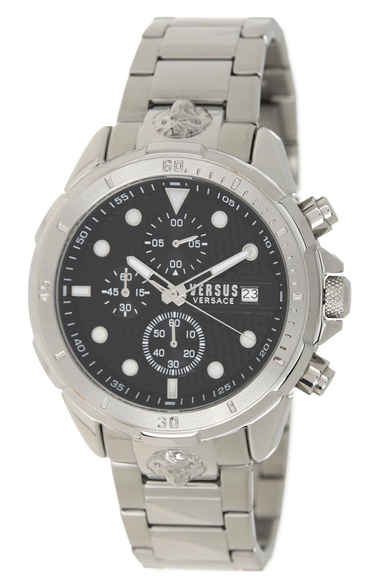 VERSUS Versace Versace Chronograph Stainless Steel Bracelet Strap Watch, 46mm, Main, color, 