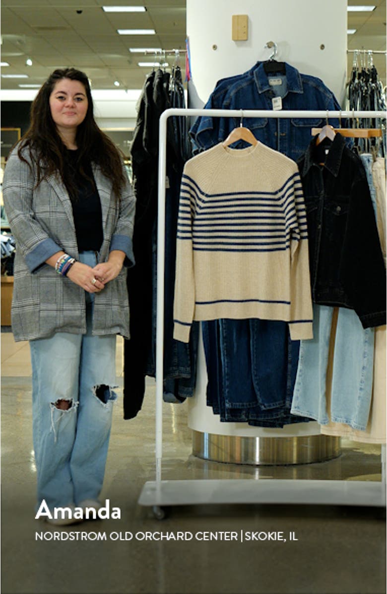 Laura Stripe Wool & Cashmere Funnel Neck Sweater, sales video thumbnail