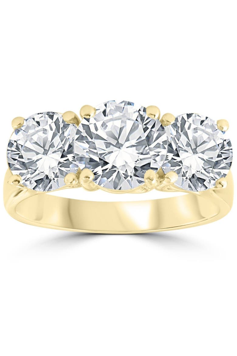 Certified 5Ct Three Stone Diamond Engagement Anniversary Ring 14k Gold Lab Grown, Main, color, 14k Yellow Gold