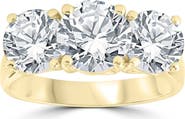 Bliss Diamond Certified 5Ct Three Stone Diamond Engagement Anniversary Ring 14k Gold Lab Grown