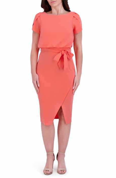 Kensie Plyr Tie Waist Midi Dress