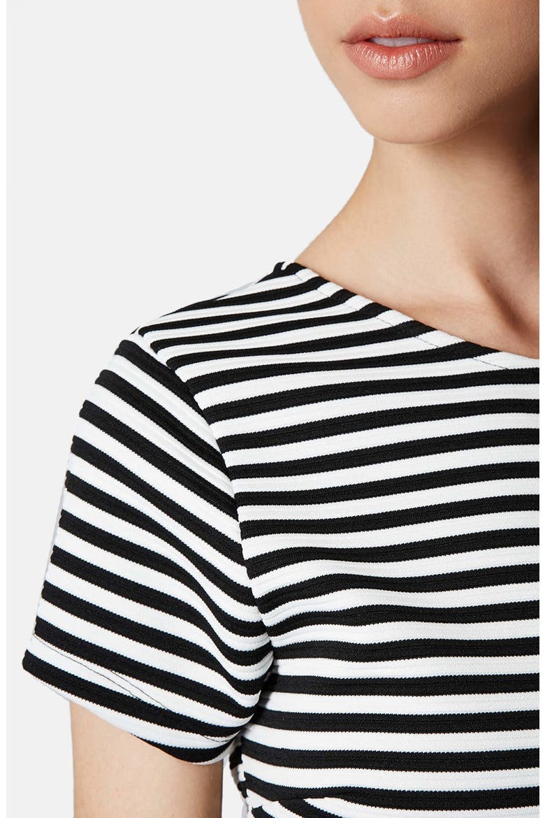 Sailor Stripe Bonded Skater Dress, Alternate, color, MONOCHROME