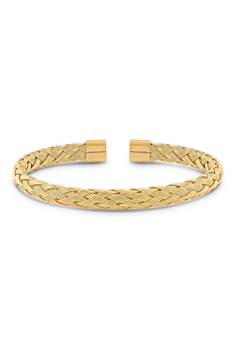 Stainless Steel Woven Cuff Bracelet, Main, color, GOLD