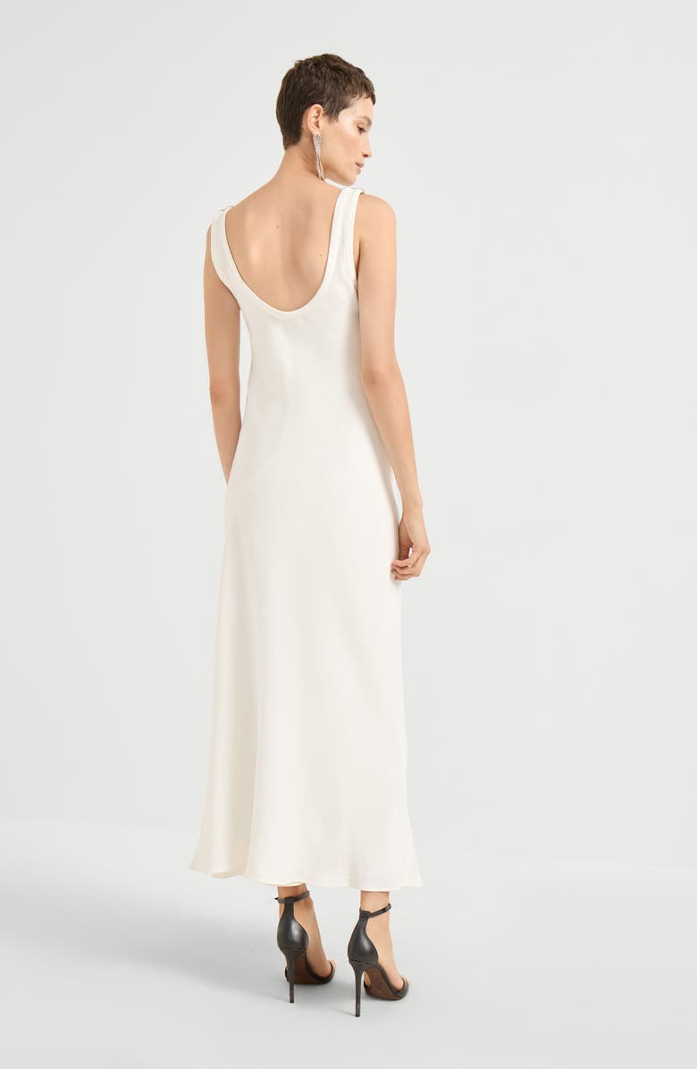 Brunello Cucinelli Fluid twill Tank dress, Alternate, color, White