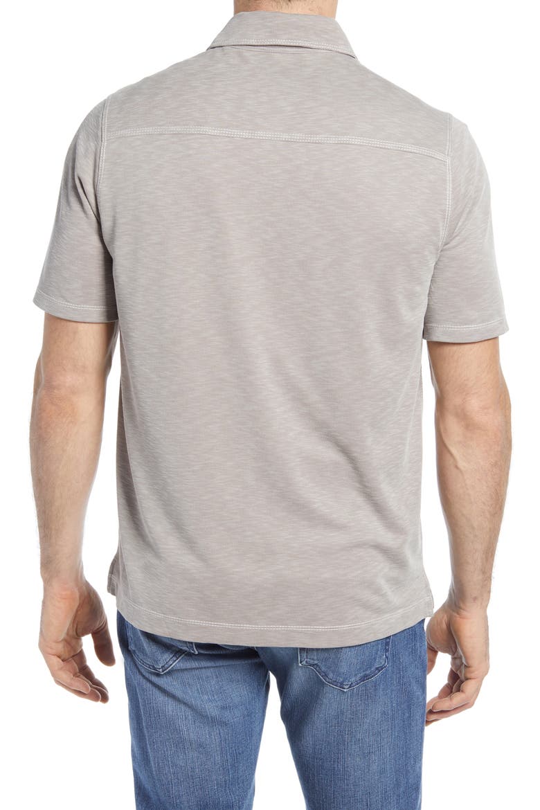 Short Sleeve Slub Knit Polo, Alternate, color, SAND
