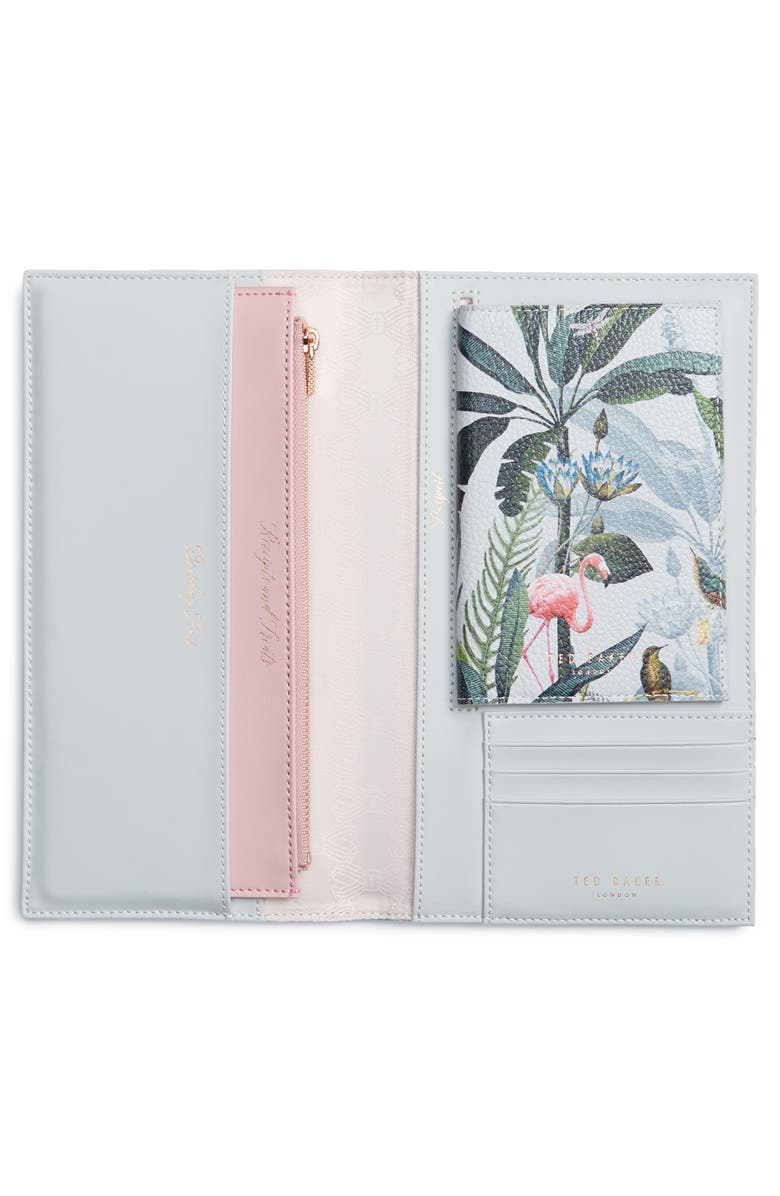 TED BAKER LONDON Pistachio Print Travel Wallet & Passport Cover Set, Alternate, color,