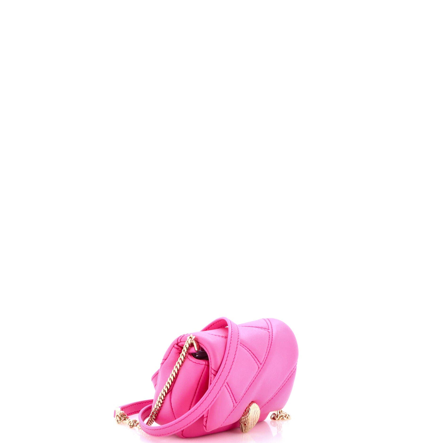 Serpenti Cabochon Shoulder Bag Diagonal Quilted Leather Micro, Alternate, color, Pink