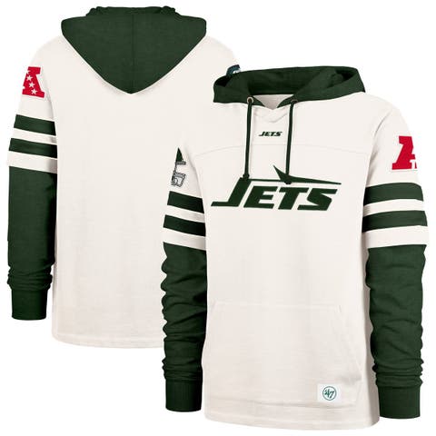 Men's '47  Cream New York Jets Split Zone Cornerback Duo Lacer Hoodie