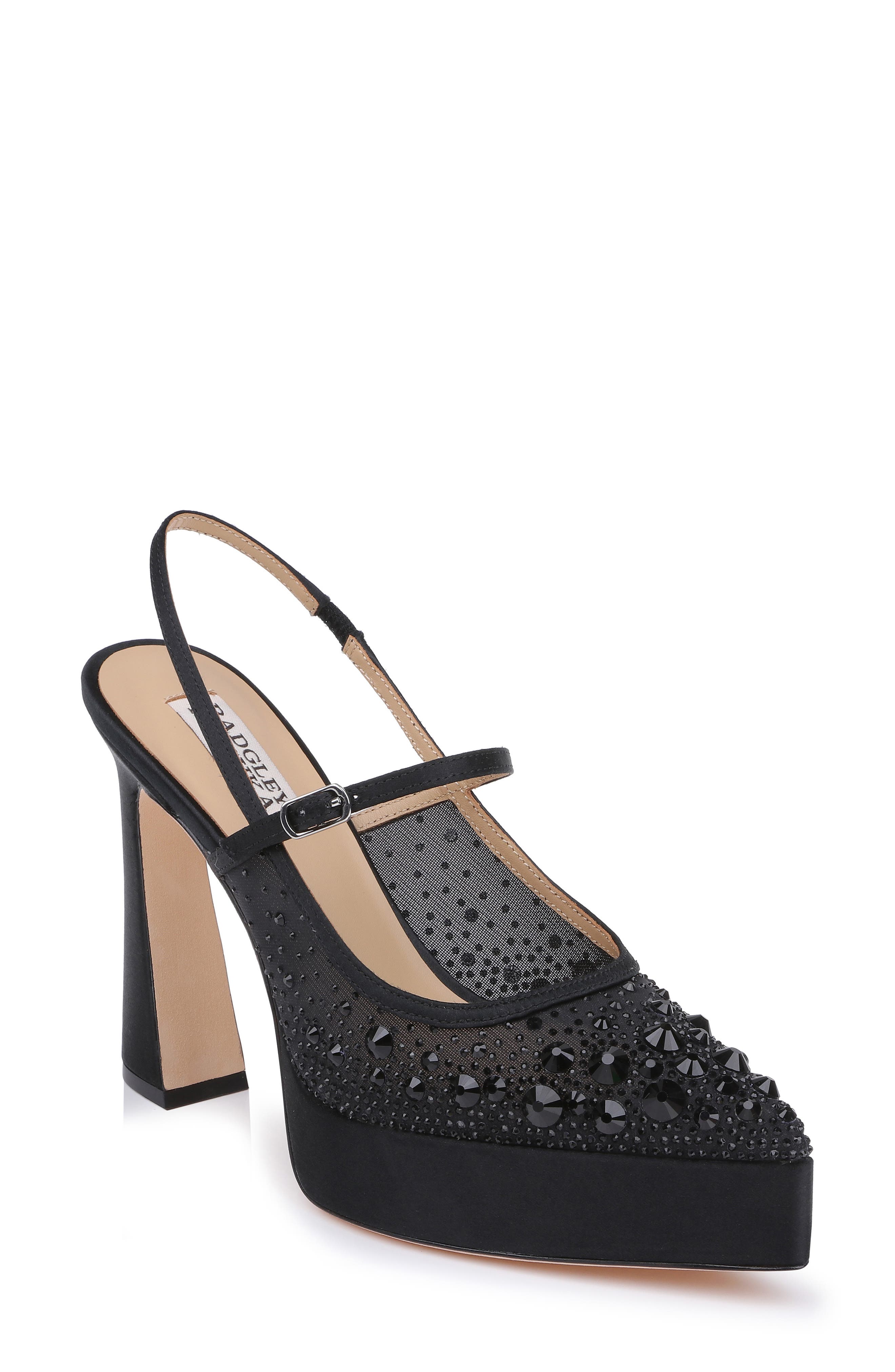 Rhylee Slingback Platform Pump, Main, color, BLACKSATIN