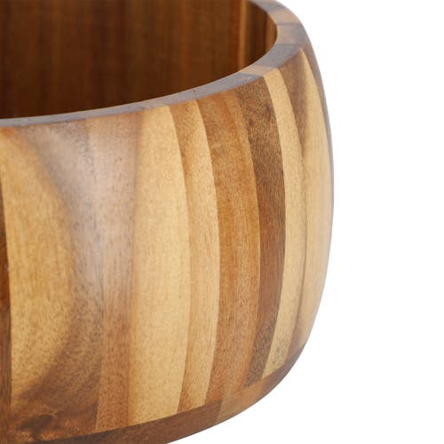 Megachef 9.75 Inch Acacia Wood Salad Bowl In Brown