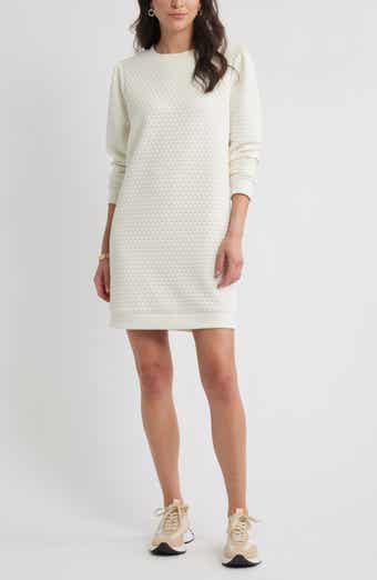Caslon® Long Sleeve Quilted Sweatshirt Minidress