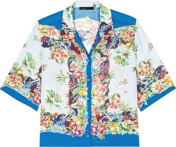 Patterned cropped shirt