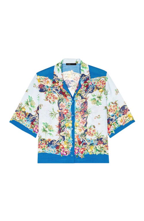 Maje Womens Multicolor Floral Print Tropical-pattern Short-sleeved Woven Shirt