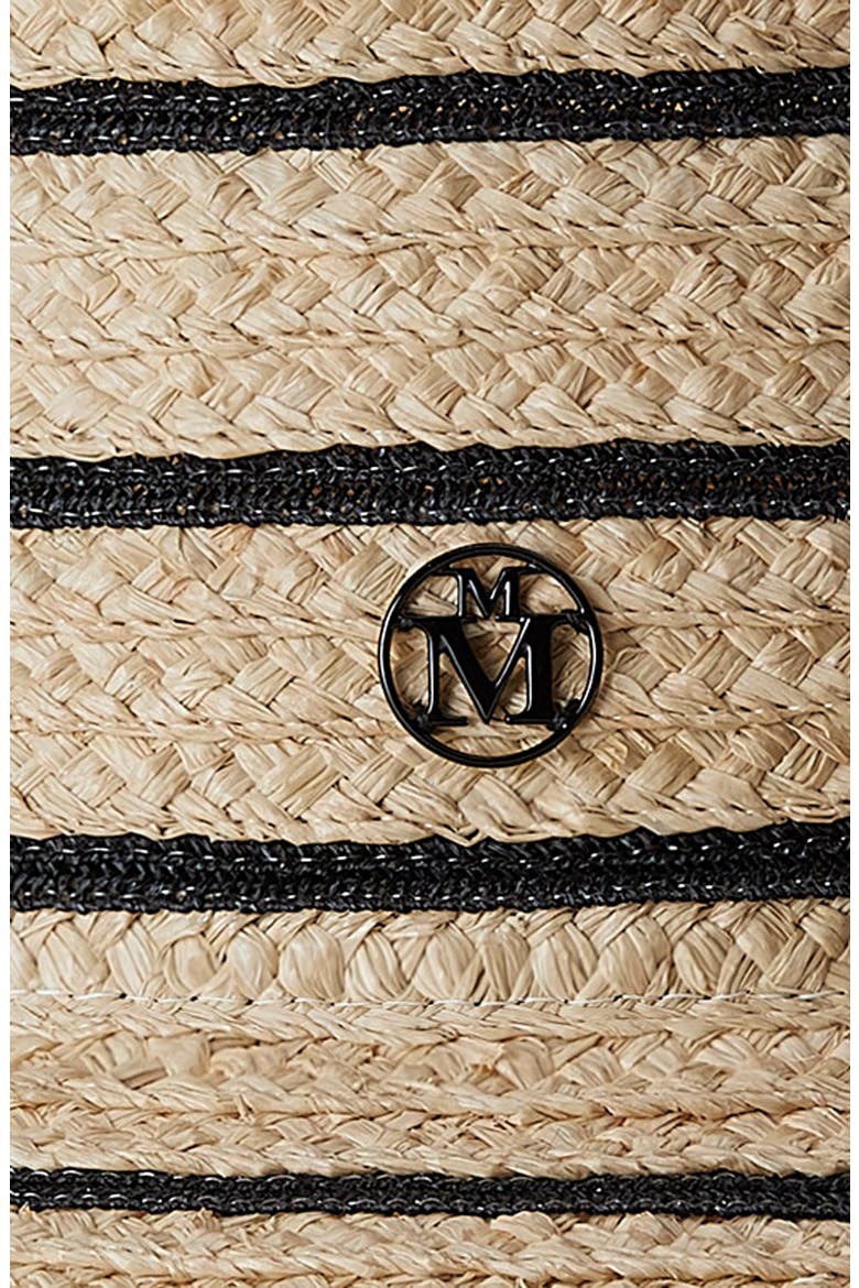 Kate Stripe Straw Hat, Alternate, color, NATURAL/ BLACK