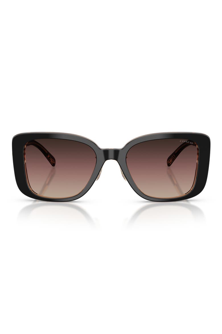54mm Gradient Square Sunglasses, Main, color, BLACK / BLUSH / BROWN PURPLE