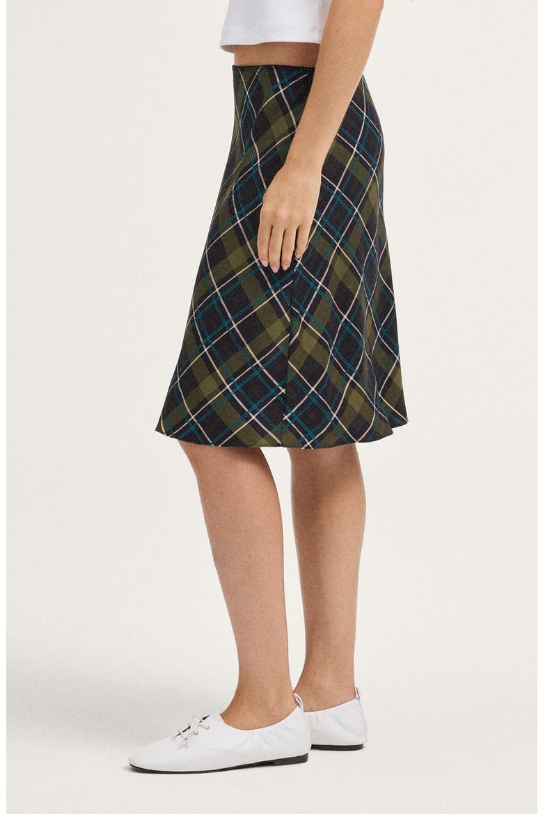Picot Trim Slip Skirt, Alternate, color, OLIVE
