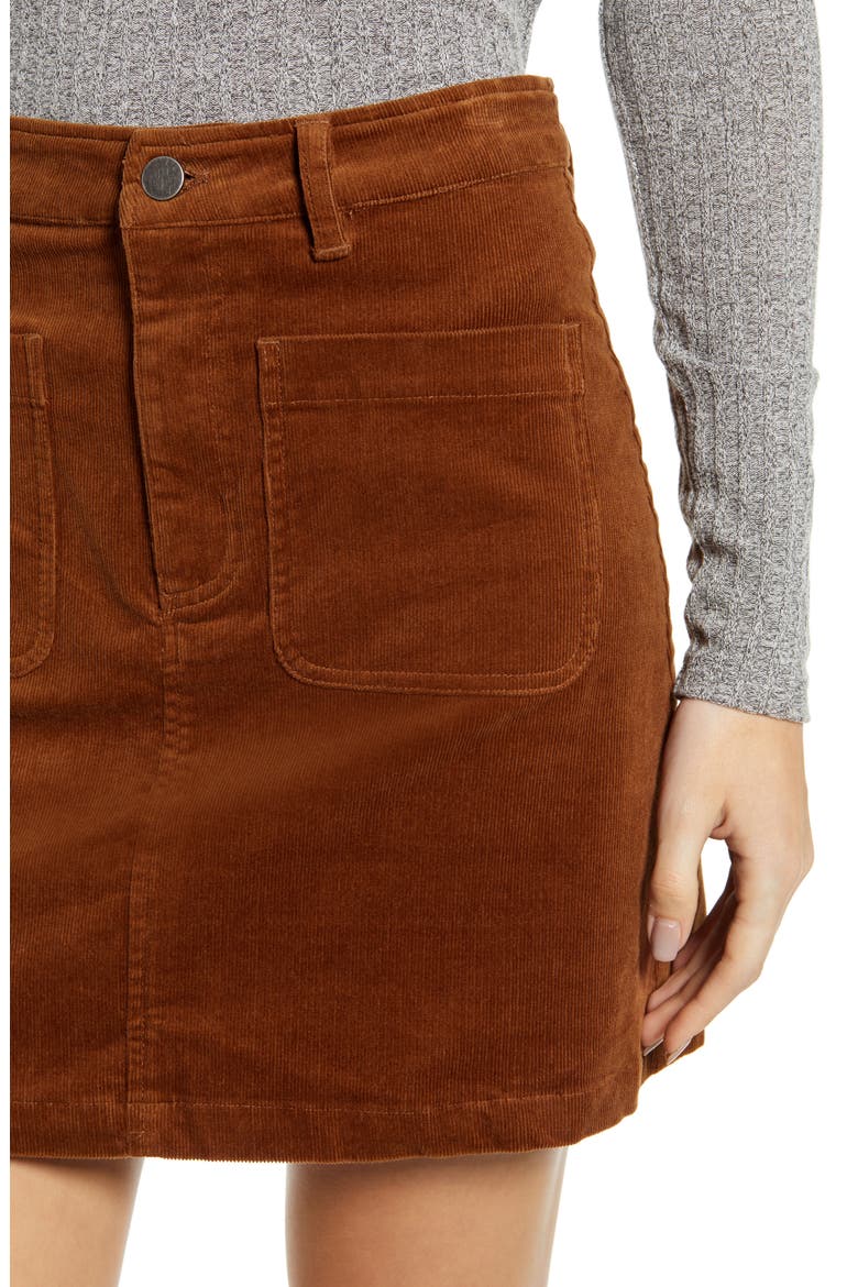 Corduroy Miniskirt, Alternate, color, BROWN DACHSHUND