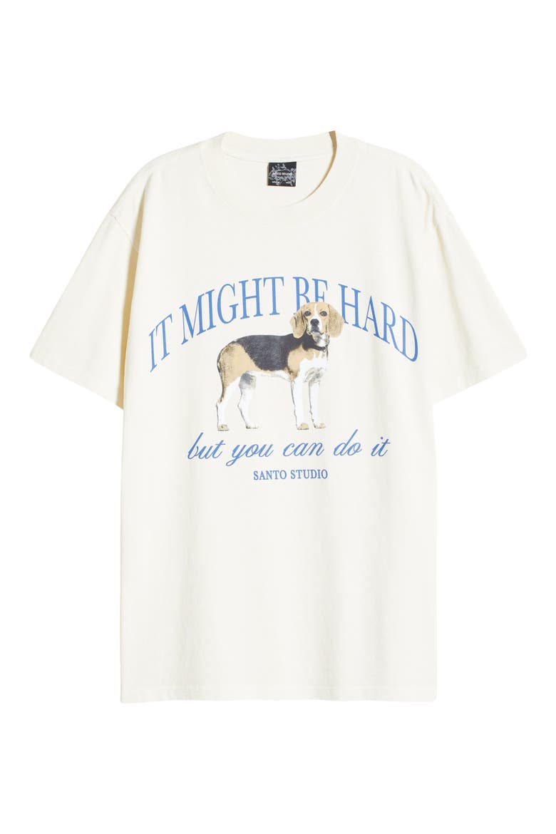 Beagle Cotton Graphic T-Shirt, Alternate, color, CREAM