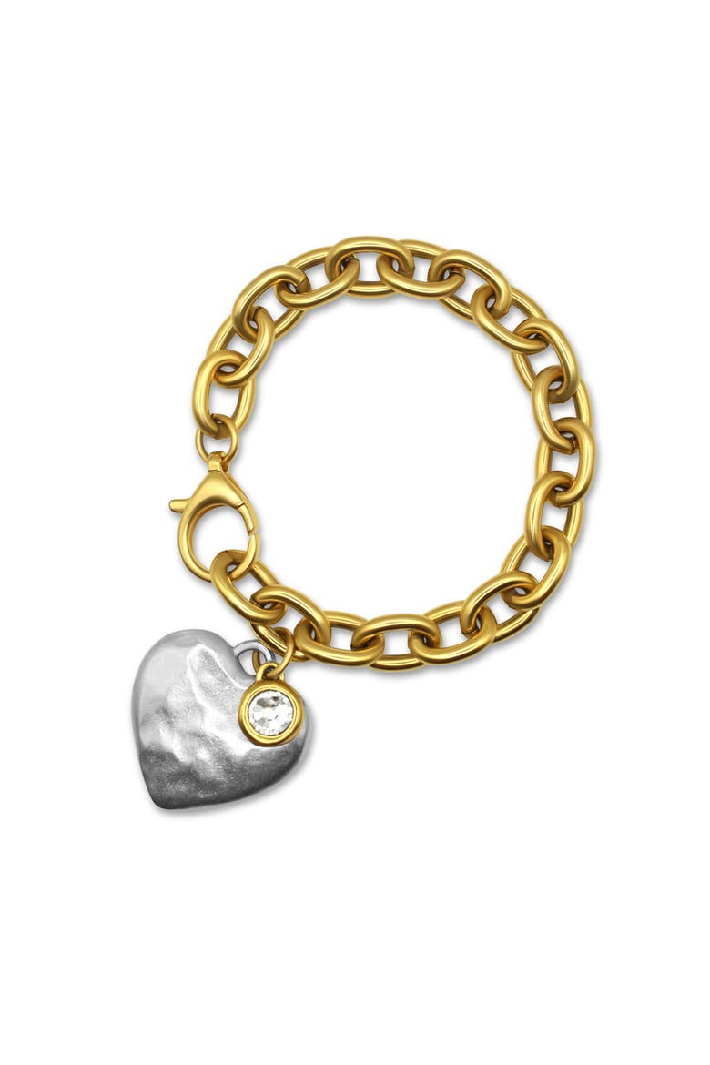 Monroe Bracelet with CZ, Main, color, Gold / Silver Heart