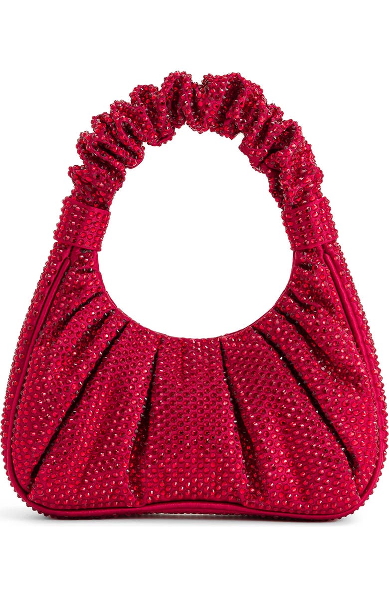 JW PEI Gabbi Rhinestone Ruched Hobo, Alternate, color, Red