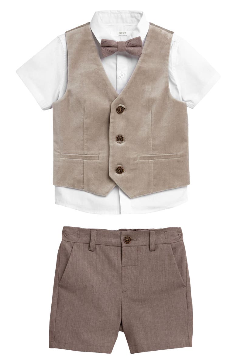 NEXT Kids' Button-Up Shirt, Vest, Bow Tie & Shorts Set, Main, color,